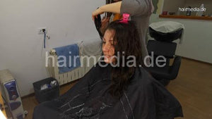 1155 Neda Salon 20210503 trim haircut very thick and curly hair and blow