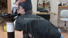 Cargar imagen en el visor de la galería, 1191 MartinaS backward salon shampooing by barber long thick hair