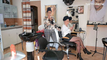 Cargar imagen en el visor de la galería, 1198 Curly and LisaM Salon 3 Curly self forward hairwash shampooing at backward shampoostation