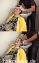将图片加载到图库查看器，143 Barberette JanettD backward shampoo cut blow complete 38 min video for download
