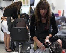 将图片加载到图库查看器，147 Barberette JuliaM shampooing the salon owner forward hair wash