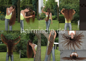 194 Tanita 1 longhair hair show, brushing, combing, outdoor