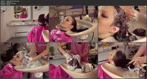 196 NicoleW 2 backward wash by Larissa in pink PVC shampoocape