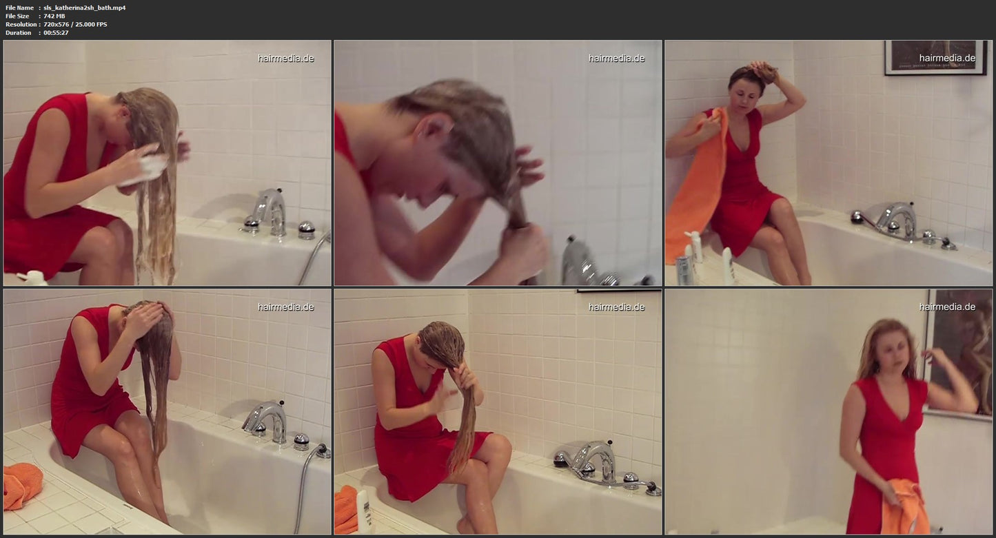 196 sls Katherina long hair wash, 56 min video for download