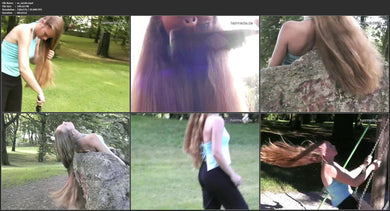 196 Nicole Munich outdoor hairplay 15 min video for download