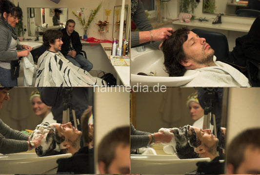 279 s1772 long haired Timo by strong barberette 1 backward wash 13 min HD video for download