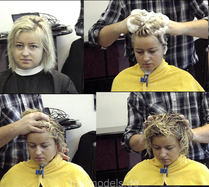 9009 Ania all methods shampooing scenes by barber and shampoogirl