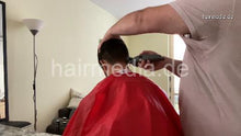 Load image into Gallery viewer, 2012 20210111 StefanS home buzzcut by Nico in red cape clippercut