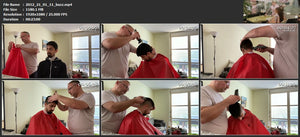 2012 20210111 StefanS home buzzcut by Nico in red cape clippercut