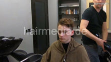 将图片加载到图库查看器，2015 youngman Ukrainian perm Part 4 aftercut shampoo fresh permed hair and blow by barber