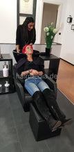 Load image into Gallery viewer, 7095 Charline 1 redhead salon shampooing backward in black bowl