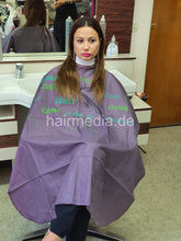将图片加载到图库查看器，e0014 unique german brown green text fashion shampoocape haircutcape used
