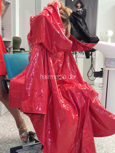 PVC Salon cape very large and heavy red