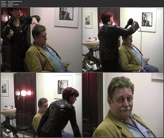 202 s0419 male blow hair by leathercoat barberette 1999