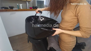 1165 Barberette Neda self salon shampooing over backward bowl