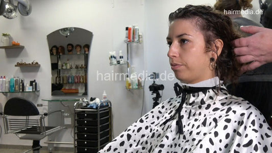1181 Geraldine 2 by barber haircare and forward rinse in tie closure cape