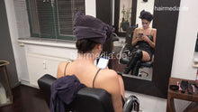 Load image into Gallery viewer, 1181 AlinaR 3 private caping, haircut and forward blow in leatherskirt and boots by barber