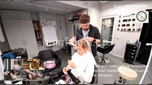 7201 Ukrainian hairdresser doing Lithuanian red head perm in Kaunas 220319