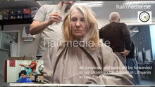 Cargar imagen en el visor de la galería, 7201 Ukrainian hairdresser doing Lithuanian refugees haircuts in Kaunas 220319
