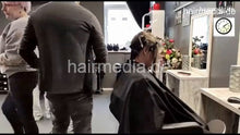 Load image into Gallery viewer, 7201 Ukrainian hairdresser in Kaunas 220330 drycut 2 bob cut