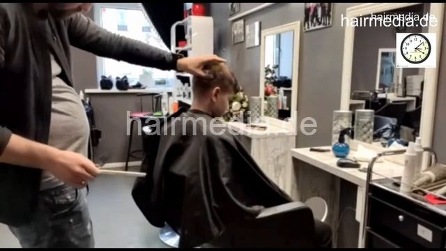 7201 Ukrainian hairdresser in Kaunas 220330 drycut 3 young boy haircut