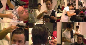 224 Male shampoo and cut by GDR barberette 14 min video for download