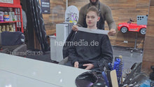 Laden Sie das Bild in den Galerie-Viewer, 2024 young boy permed Max March 23 buzzcut by barber controlled by AlinaR
