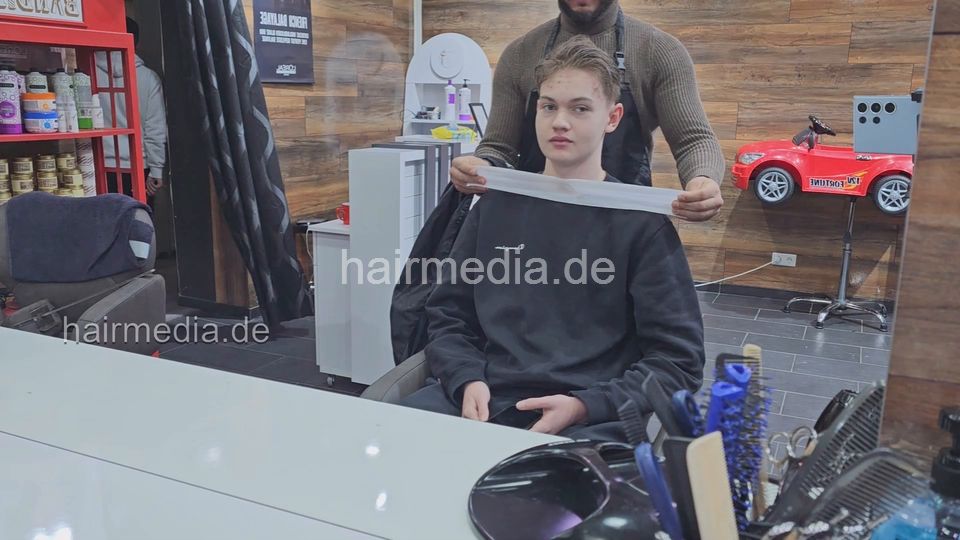 2024 young boy permed Max March 23 buzzcut by barber controlled by AlinaR