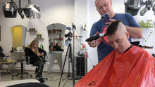 Charger l&#39;image dans la galerie, 1197 Redleatherguy by Nico 2 head shave buzzcut in red PVC