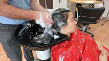 Charger l&#39;image dans la galerie, 3002 Sinem thick and long hair ASMR extrem long  backward salon shampooing by Barber