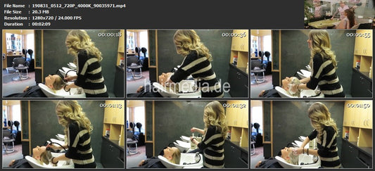 323 US salon shampooing by blond barberette