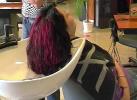 328 redhead barberette Jenny Pankow shampooing backward by barber