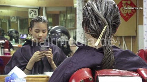 359 Claire 1, 3x backward 1x forward wash in asian salon by barber