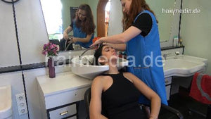 368 TamaraA by JuliaR backward salon hair wash in blue apron