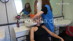 368 TamaraA by JuliaR backward salon hair wash in blue apron