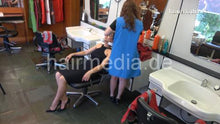 Load image into Gallery viewer, 368 TamaraA by JuliaR backward salon hair wash in blue apron