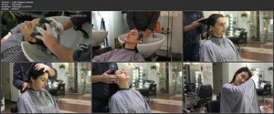 385 Shqiponje pampering backward salon hair wash by barber shampooing thick italian hair