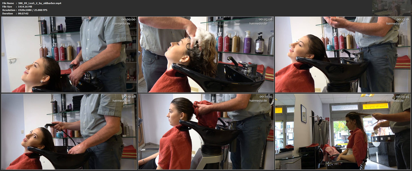 388 09 LeaS by old barber pampering backward shampooing