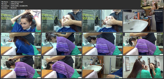 390 Tatjana hair ear and face wash by barber May 2020  29 min HD video for download