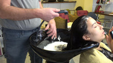 将图片加载到图库查看器，392 JasminR 2 long asian black hair by old barber backward hairwash
