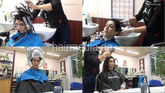 4057 Sarah by Kia coloring torture Part 2, wash cut and blow