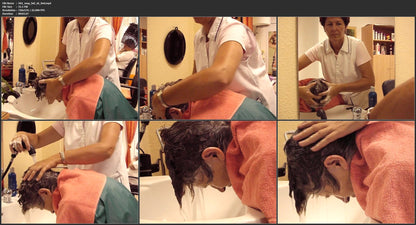 502 mng in Nylon, forward shampoo by white apron barberette