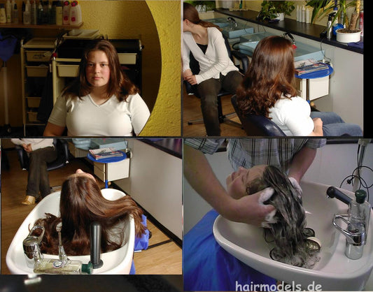6071 Teen EvaK 1 shampooing by barber 13 min video for download