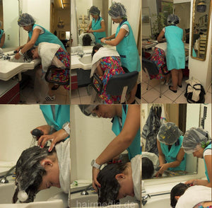 6072 KristinR 2 forward wash by Tayla in rollers salon shampoo