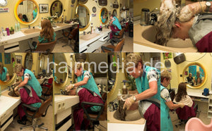 6089 teen Viktoria 1 strong forward manner salon shampooing in grandma salon Haarewaschen beim Friseur