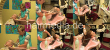 Cargar imagen en el visor de la galería, 6089 teen Viktoria 2 pampering backward salon shampooing in double bowl by grandma Haarewaschen Friseur Doppelwaschbecken