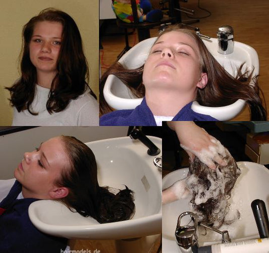 608 Denise shampooing and wet set 30 min video and 100 stills for download