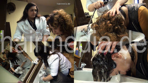6160 Katia 6 shampooing fresh styled hair forward by Giusi in white apron