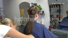 Load image into Gallery viewer, 6191 25 AlinaK teen long blonde thick hair dry haircut in Berlin salon