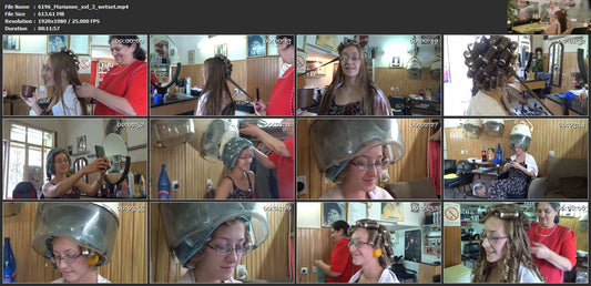 6196 Marianne XXL hair 3 wet set ear protected in glasses